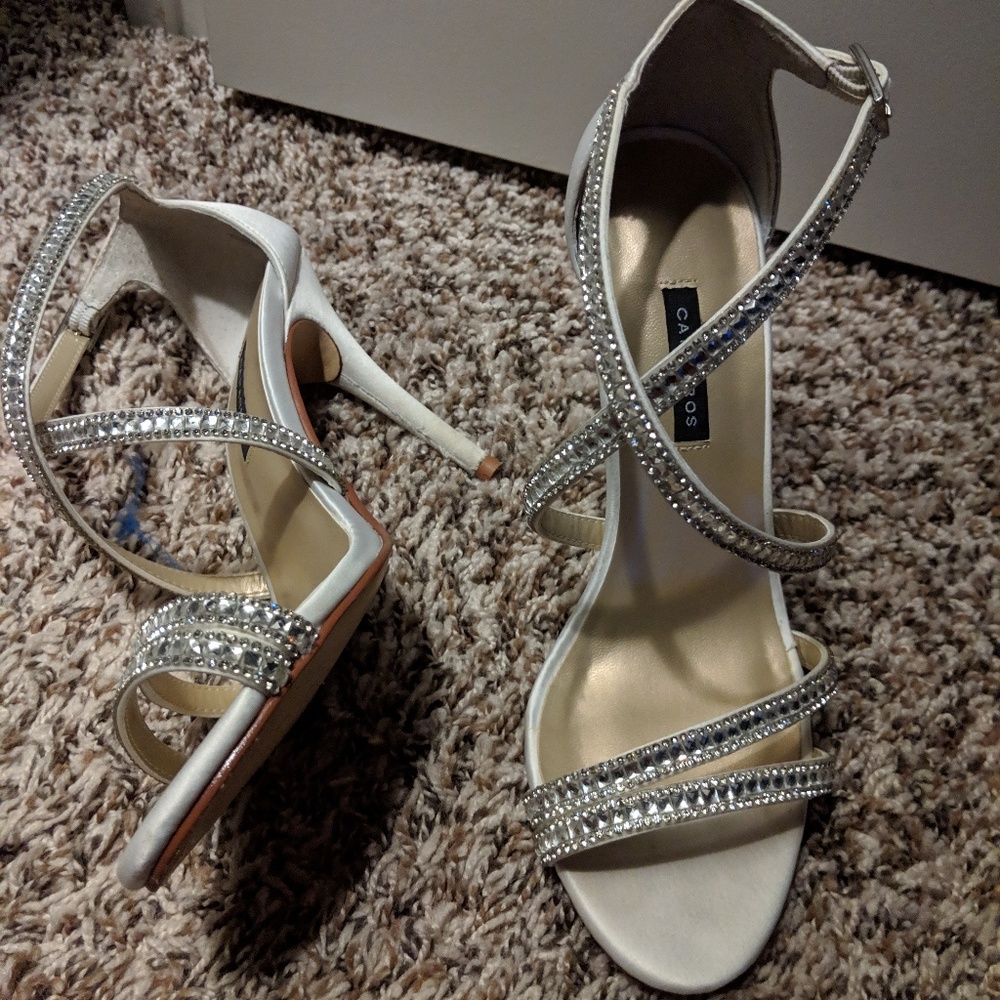 White and Silver heels